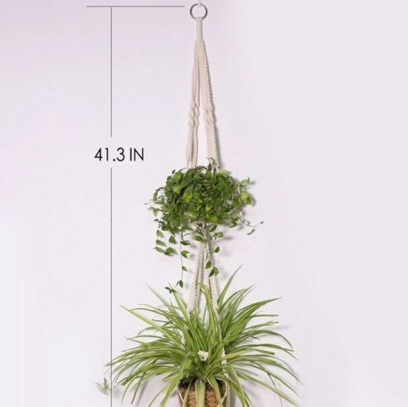 Double Layered Macrame Plant Hanger - Picture 3 of 4